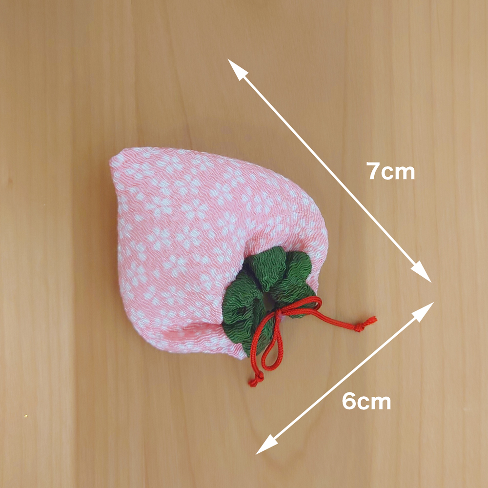 ちりめん細工 桃